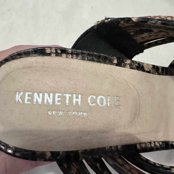 Kenneth Cole Riley 85 mule heel snakeskin embossed leather size 8.5 pointy toe - Picture 4 of 10